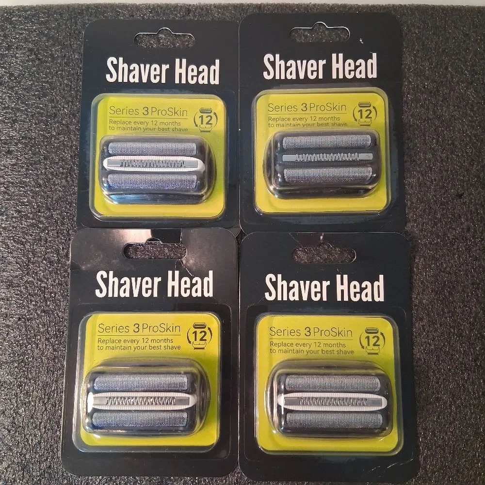 Lot of 4 Series 3 Replacement Shaver Heads Cassette Foil ProSkin for Braun